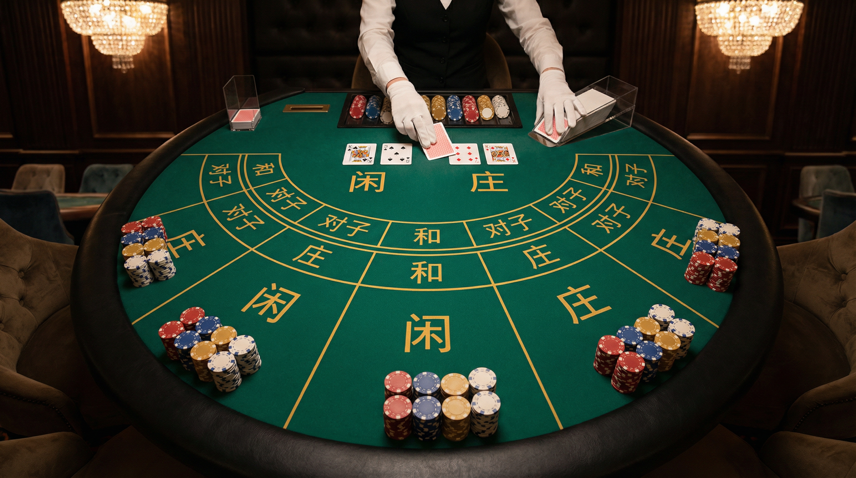 百家乐游戏桌面展示庄闲投注区域